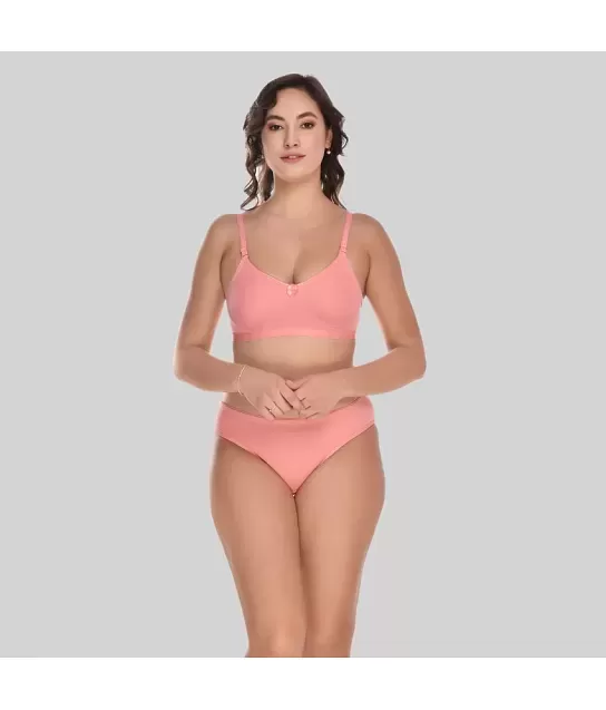 Peach Bra Panty Sets: Buy Peach Bra Panty Sets for Women Online at Low  Prices - Snapdeal India