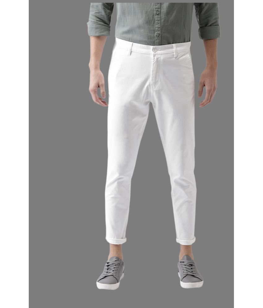     			HALOGEN - White Cotton Lycra Slim - Fit Men's Chinos ( Pack of 1 )