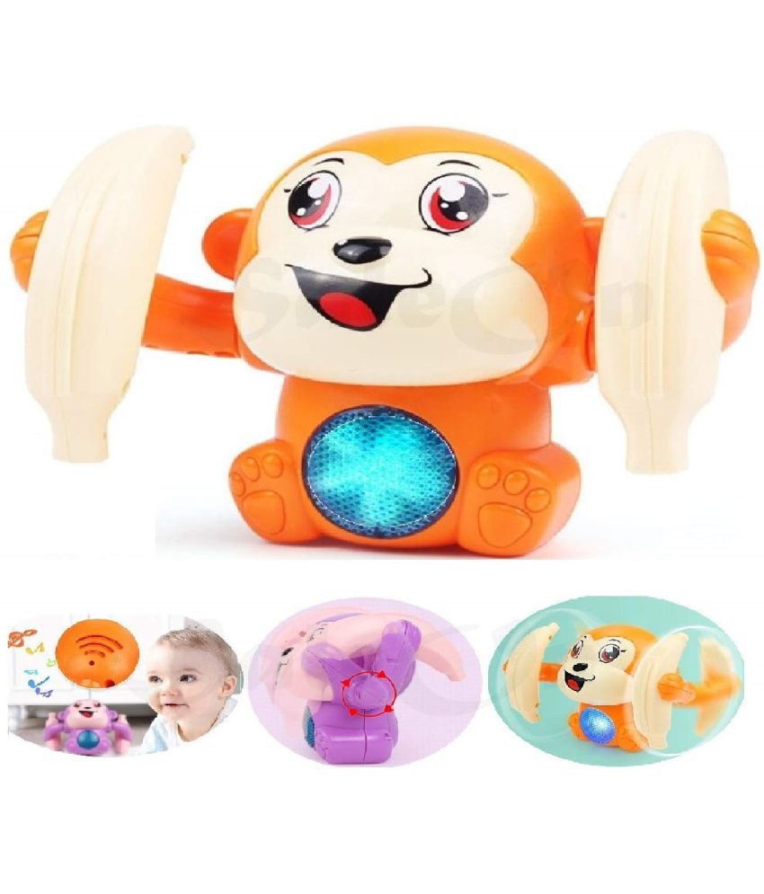     			Dancing and Spinning Rolling Doll Tumble Monkey Toy Voice Control Banana Monkey with Musical Toy with Light and Sound Effects and Sensor Mix Colors