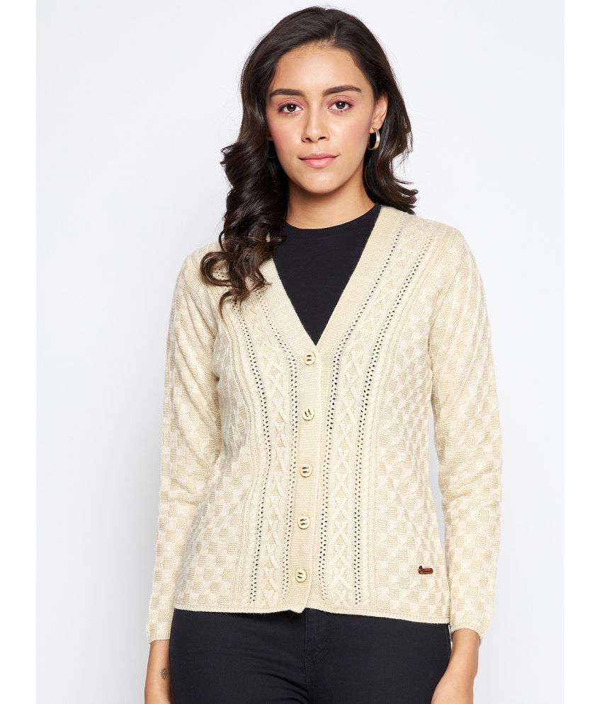     			Duke Acro Wool Beige Buttoned Cardigans -