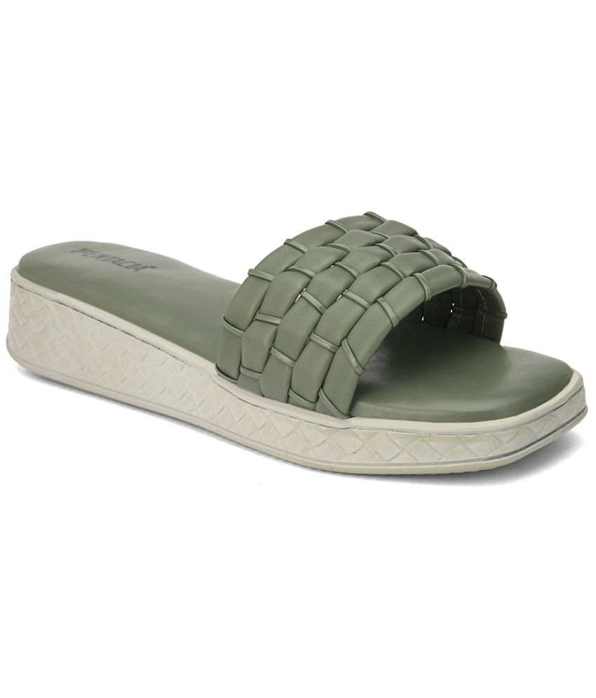 Fentacia - Green Women's Slip On Heels