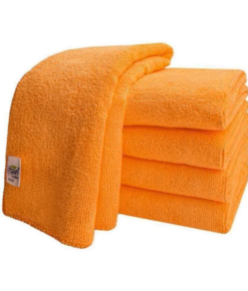     			SOFTSPUN - Orange Microfibre Face Towel ( Pack of 5 )