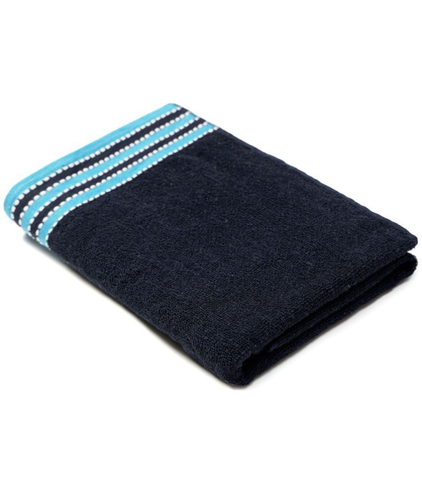     			URBAN MAGIC - Cotton Navy Blue Striped Bath Towel ( Pack of 1 )