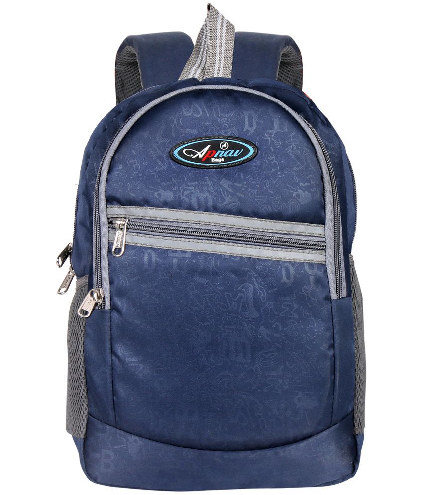     			Apnav 15 Ltrs Dark Blue Polyester College Bag