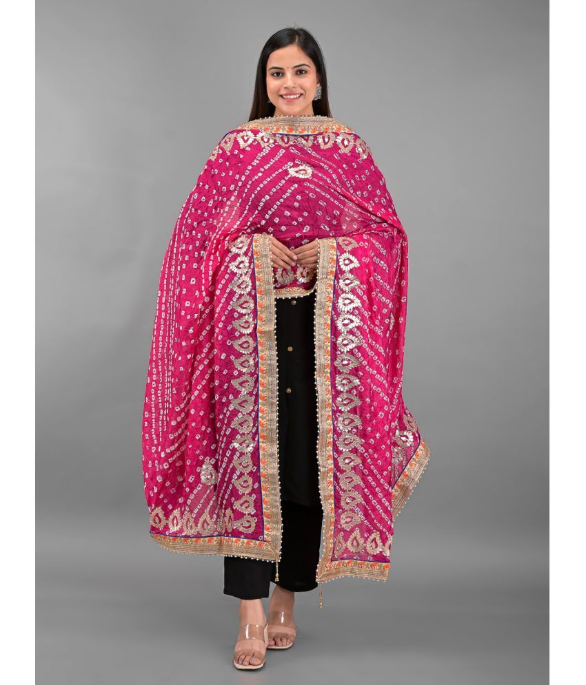     			Apratim - Pink Silk Women's Dupatta - ( Pack of 1 )