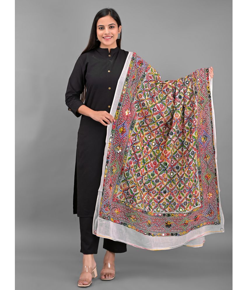     			Apratim - White Cotton Women's Dupatta - ( Pack of 1 )