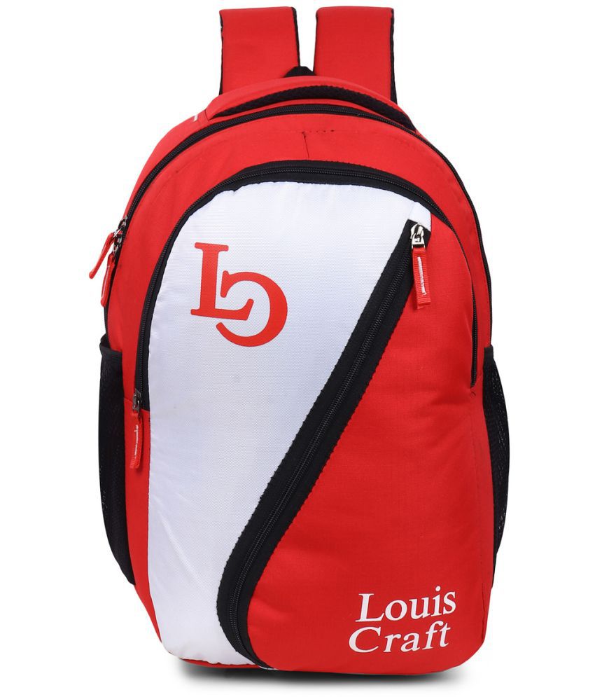    			Louis Craft - Red Polyester Backpack With Raincover ( 35 Ltrs )