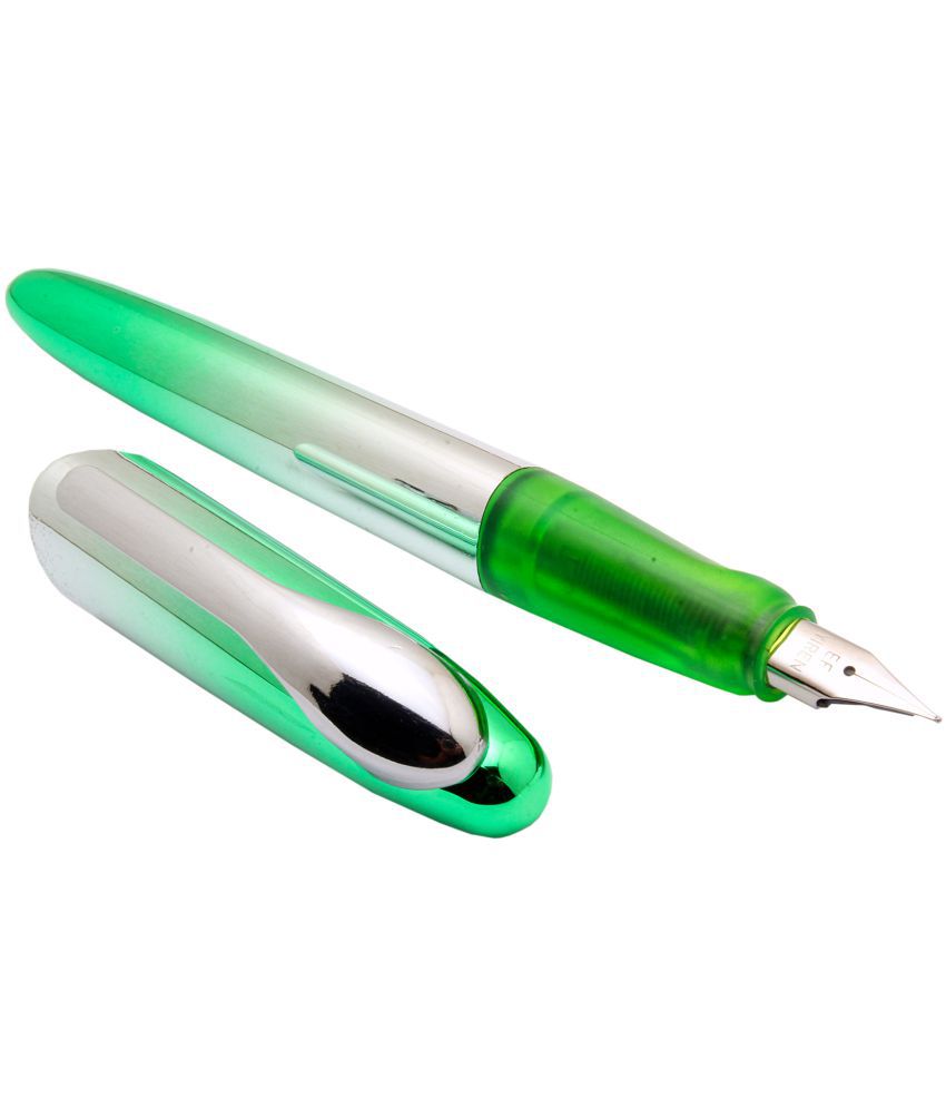     			Srpc Yiren 363A Dual Tone Silver & Green Fountain Pen With Converter & Cartridges