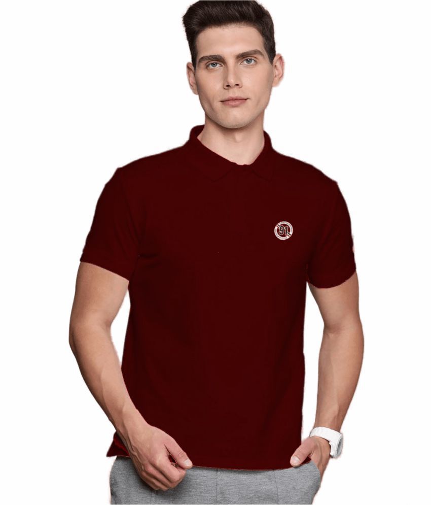     			TAB91 - Maroon Cotton Blend Regular Fit Men's Polo T Shirt ( Pack of 1 )