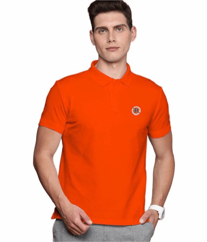     			TAB91 - Orange Cotton Blend Regular Fit Men's Polo T Shirt ( Pack of 1 )