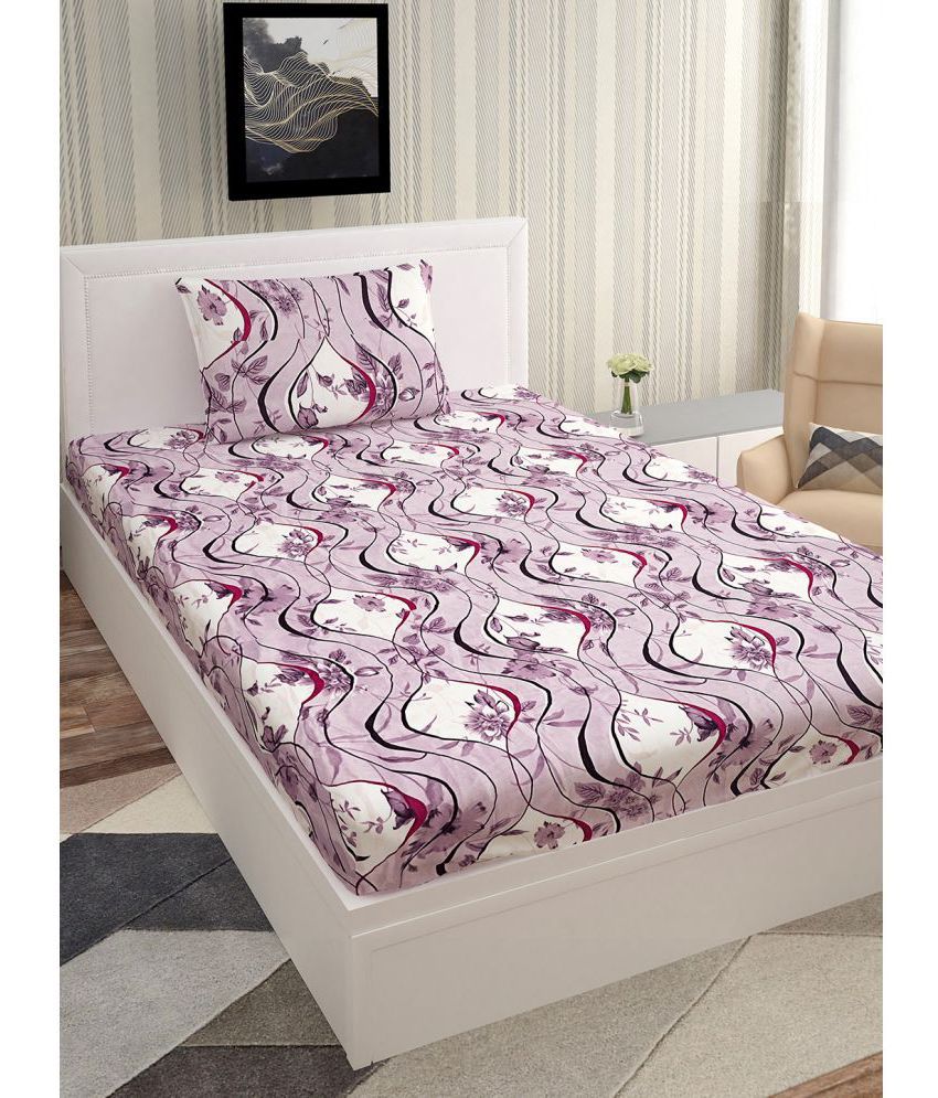     			URBAN MAGIC - Pink Microfiber Single Bedsheet with 1 Pillow Cover