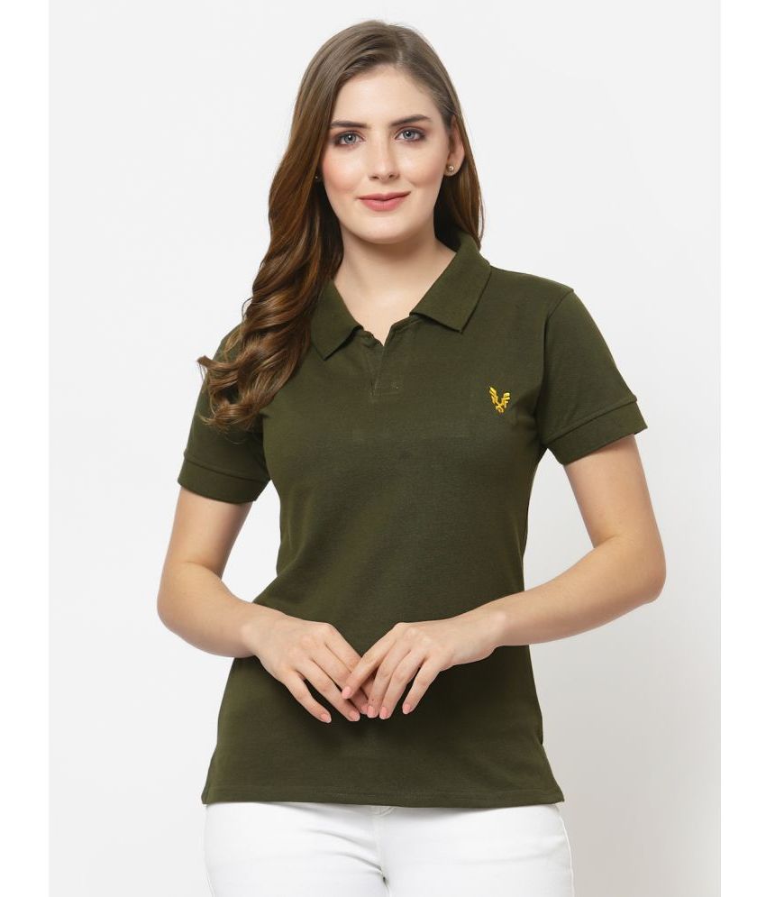     			Uzarus - Green Cotton Blend Regular Fit Women's T-Shirt ( Pack of 1 )