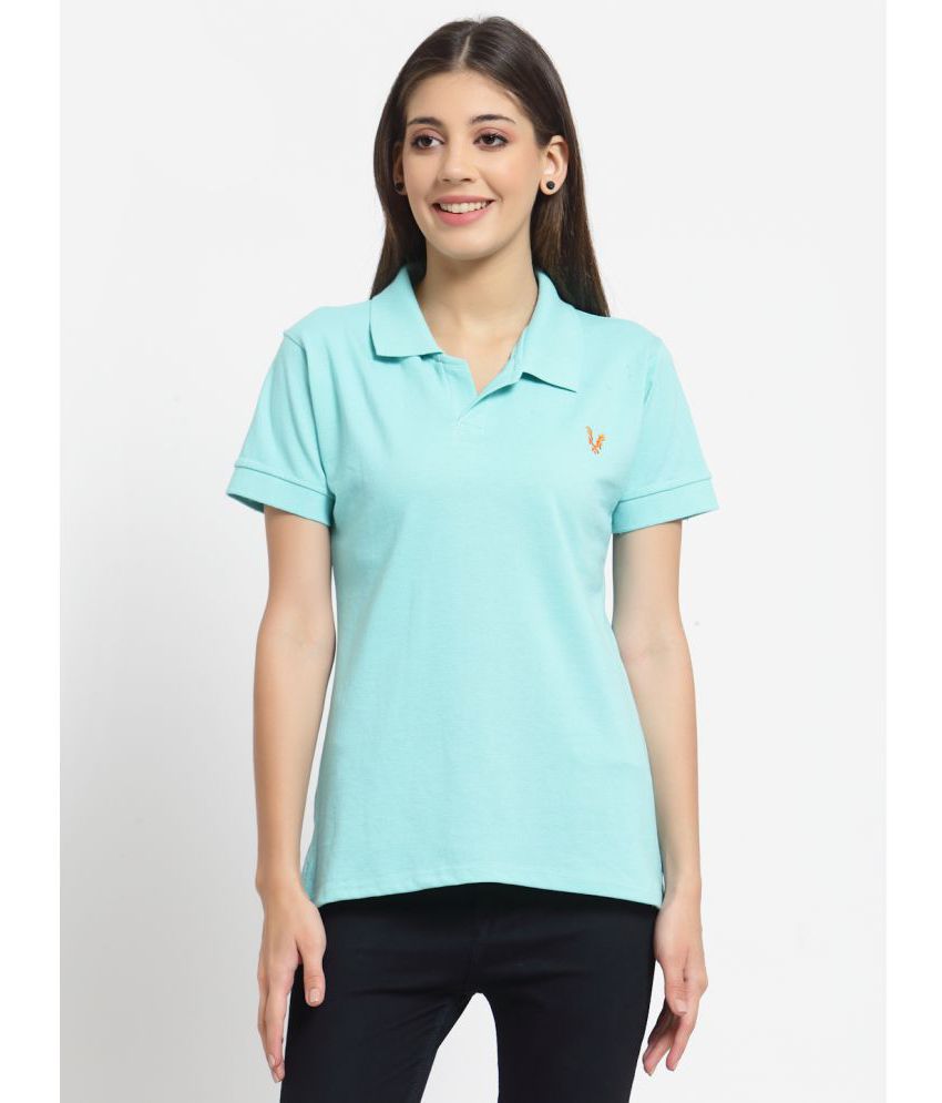     			Uzarus - Light Blue Cotton Blend Regular Fit Women's T-Shirt ( Pack of 1 )