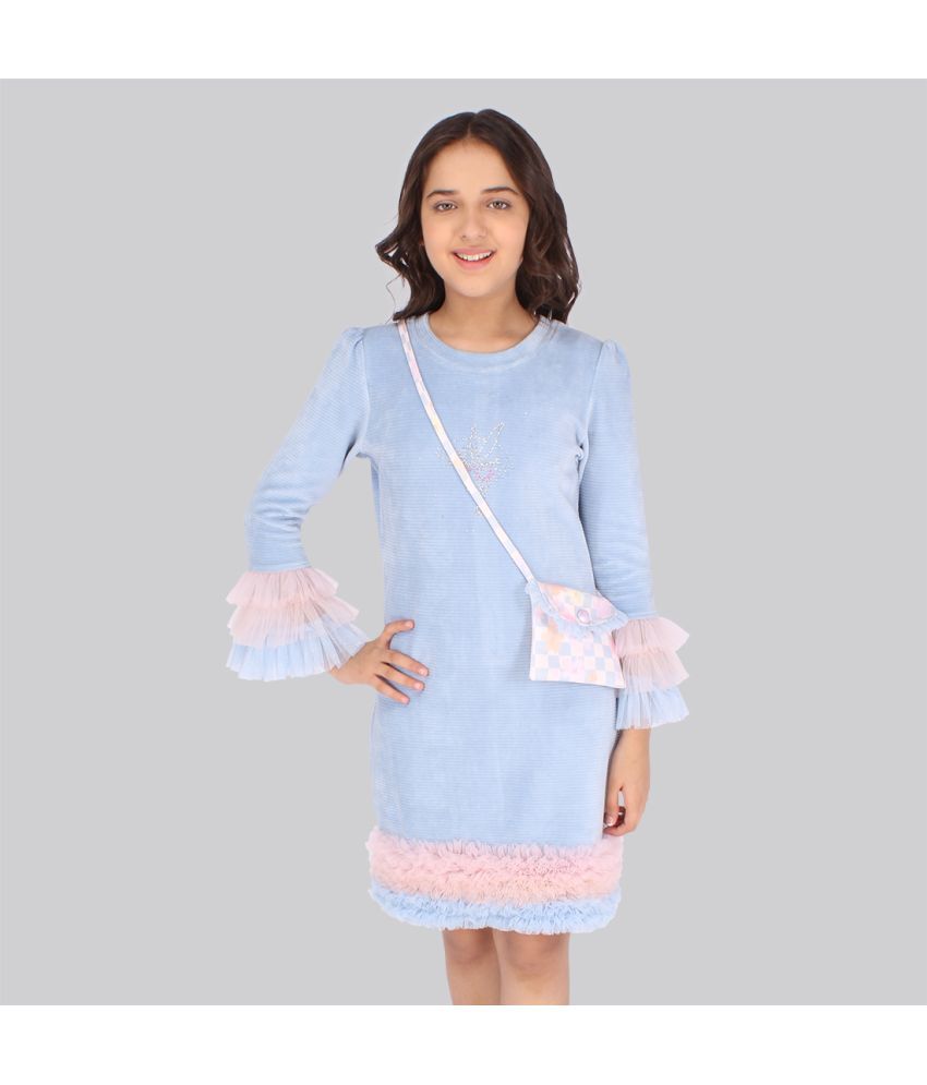     			Cutecumber - Blue Polyester Girls Shift Dress ( Pack of 1 )