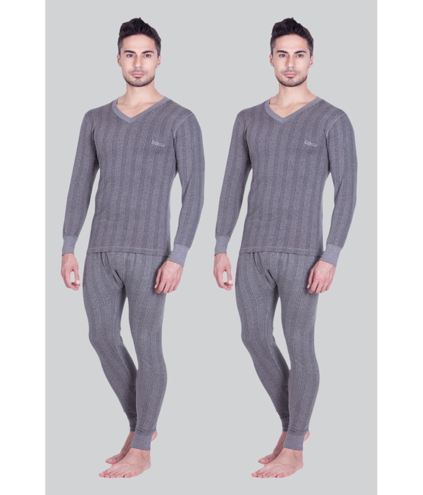 Lux Inferno Charcoal Woollen Men's Thermal Sets ( Pack of 2 ) Buy