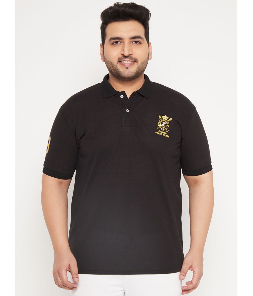     			The Million Club Pack of 1 Cotton Blend Regular Fit Solid Half Sleeves Men's Polo T Shirt ( Black )