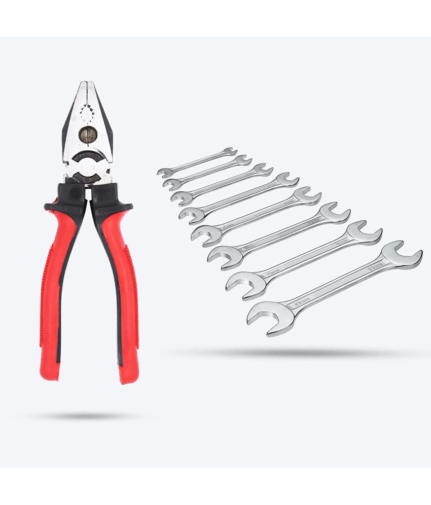     			Aldeco Hand Tool Kit- Heavy Duty Plier (Pilash) & 8Pcs Spanner Set. Combination Hand Tools for Domestic & Industrial Purpose.
