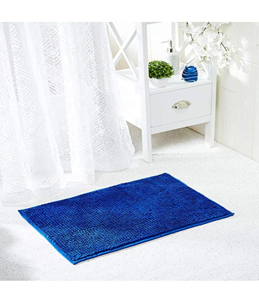     			Abhikram Blue Single Anti-skid Door Mat - ( 60 X 40 cm )