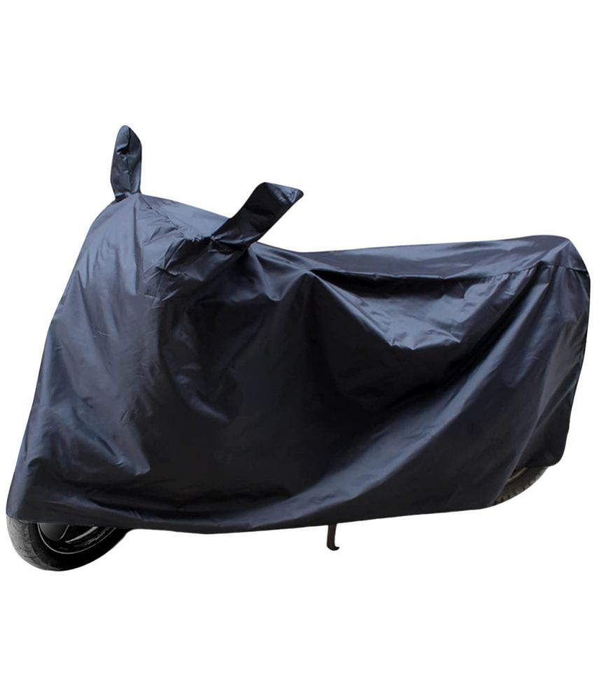     			AutoRetail - Black Dust Proof Two Wheeler Polyster Cover With (Mirror Pocket) for Splendor Plus ( Pack of 1 )