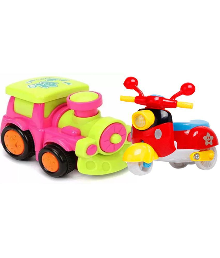 Bike Push & Unbreakable Friction Car Toys red