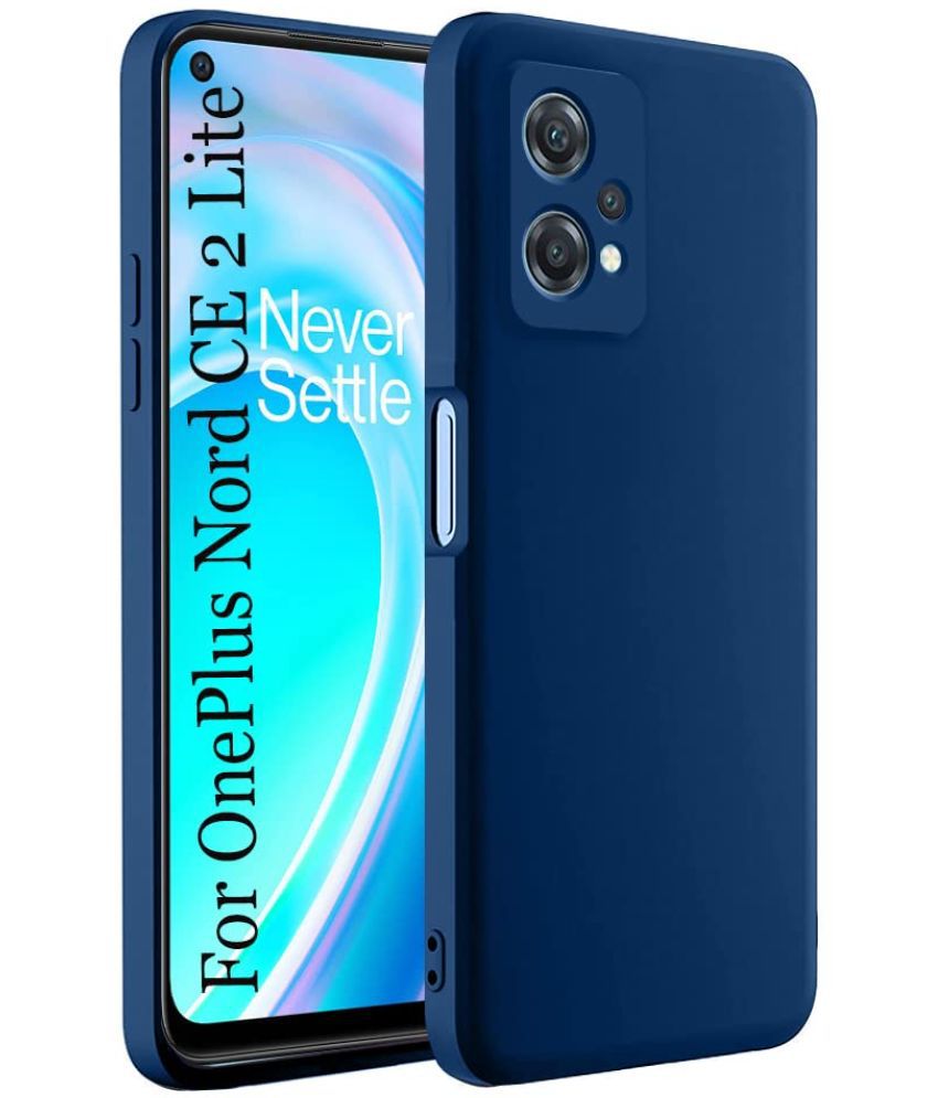    			Kosher Traders - Blue Silicon Plain Cases Compatible For OnePlus Nord CE 2 Lite 5G ( Pack of 1 )