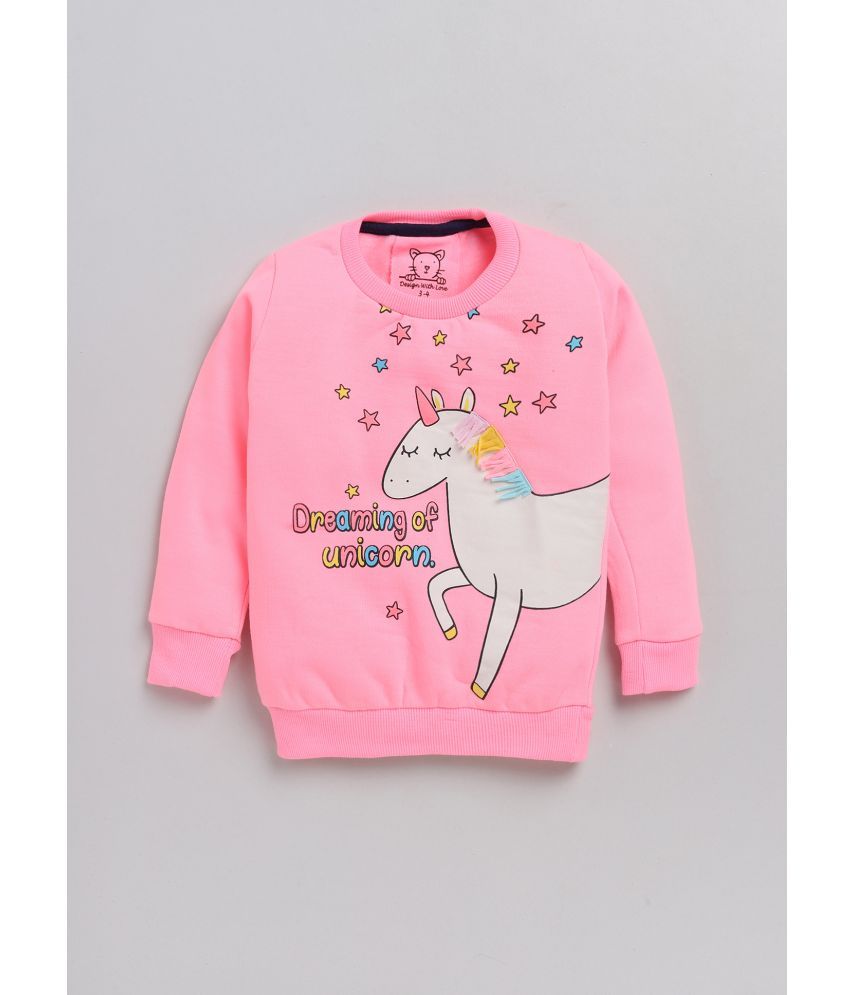     			Lazy Shark Girls Cotton Sweatshirt ( Pink )