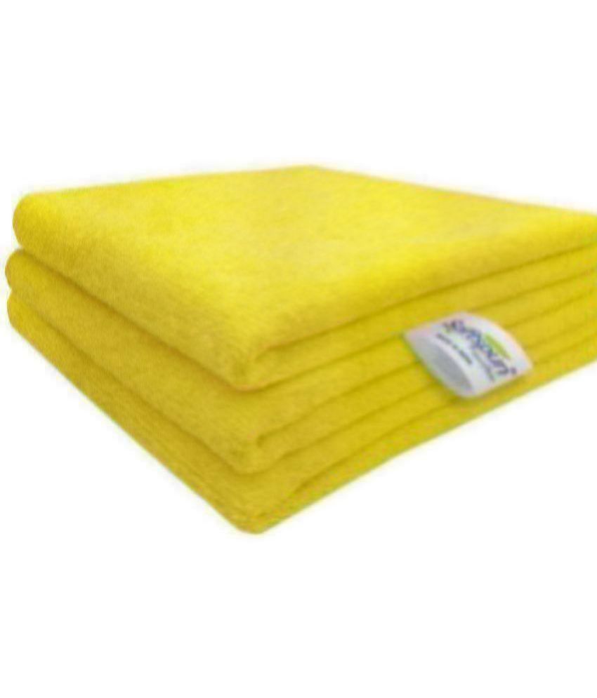    			SOFTSPUN - Microfibre Hand Towel ( 48x36 ) cm 301-350 -GSM ( Pack of 3 ) Yellow