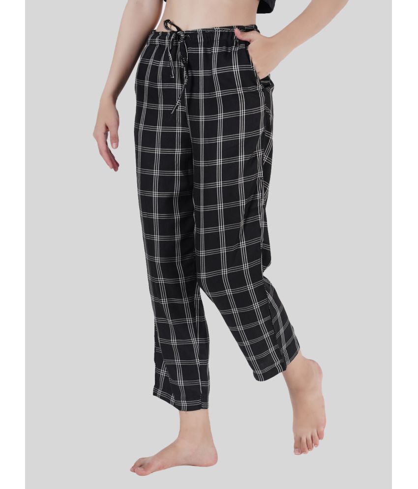     			STYLE SHOES - Black Rayon Women's Nightwear Pyjama ( Pack of 1 )