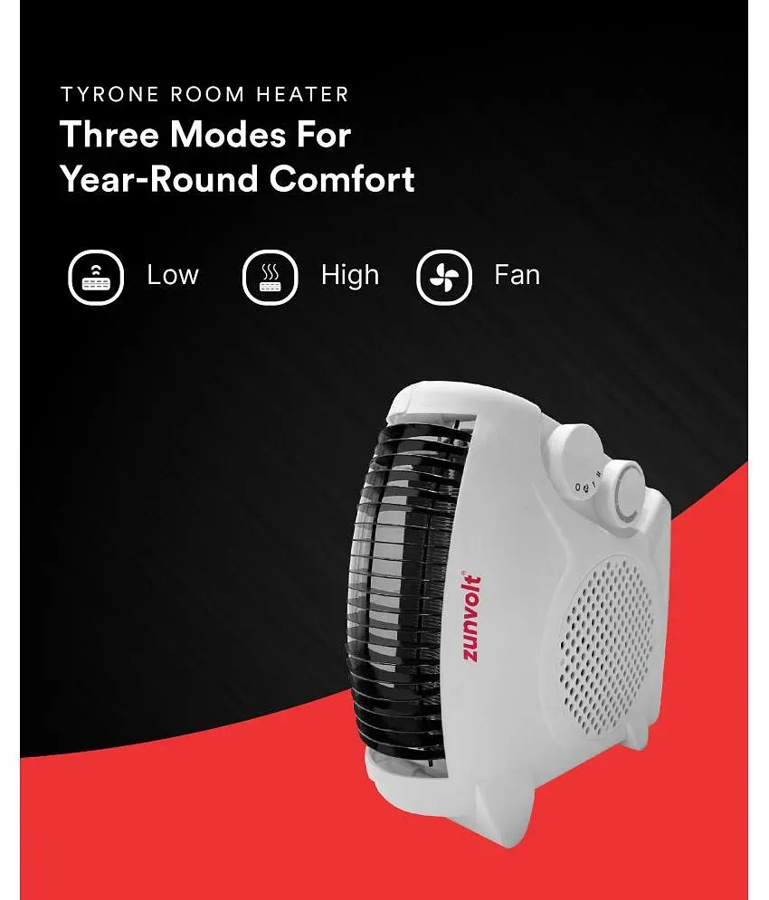 ZunVolt - Ambrus White Fan Heater Price in India - Buy ZunVolt - Ambrus  White Fan Heater Online on Snapdeal