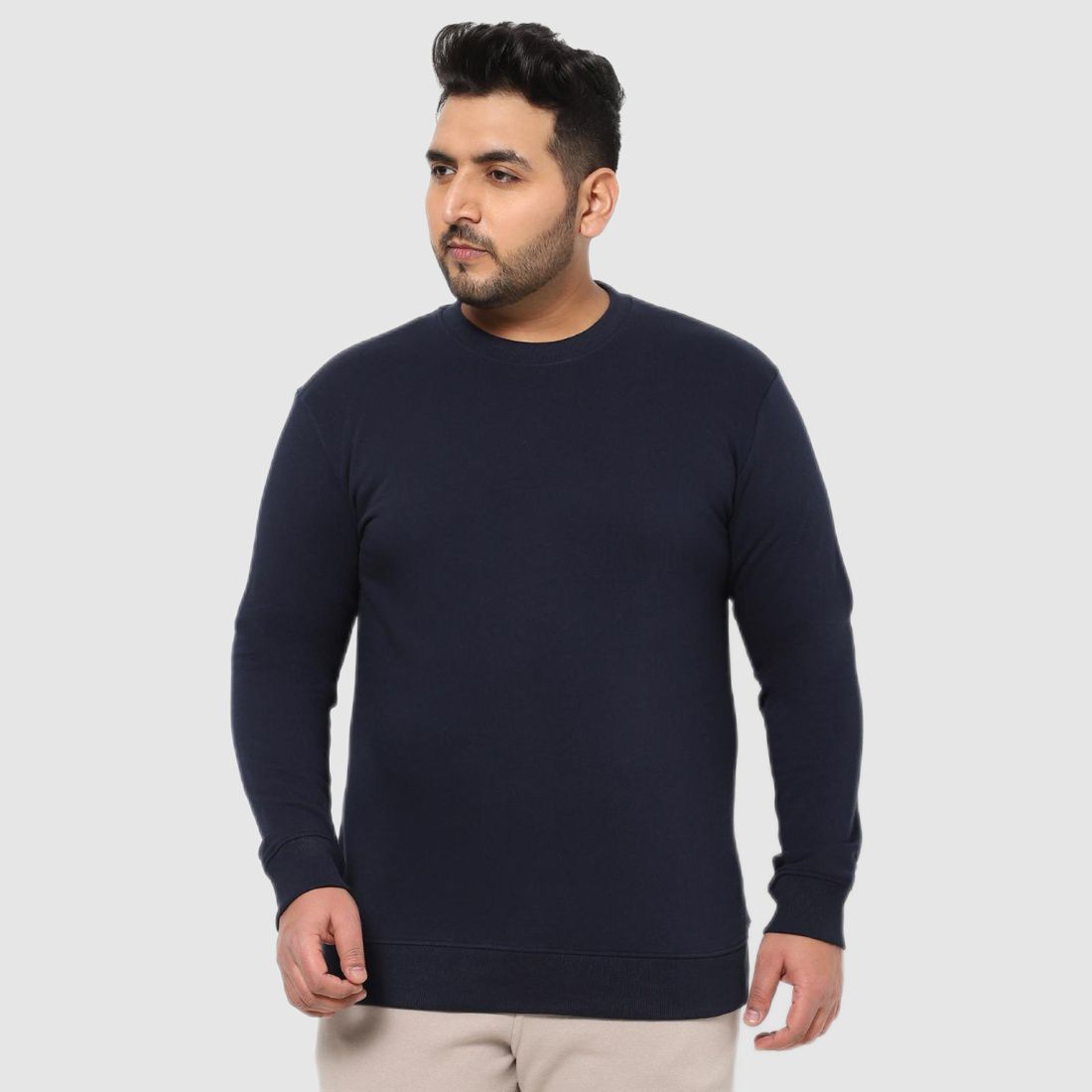     			Bewakoof - Blue Cotton Relaxed Fit Men's Sweatshirt ( Pack of 1 )