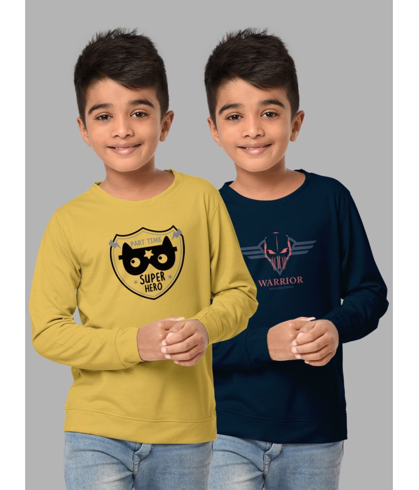     			HELLCAT - Multicolor Cotton Blend Boy's T-Shirt ( Pack of 2 )