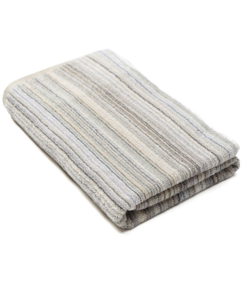 URBAN MAGIC - Cotton Multicolor Striped Bath Towel ( 70x140 ) cm 475 -GSM ( Pack of 1 )