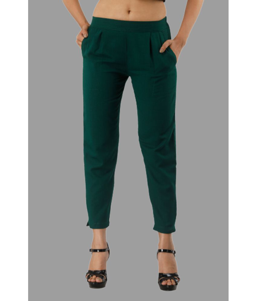     			WIMIN - Green Cotton Regular Women's Casual Pants ( Pack of 1 )