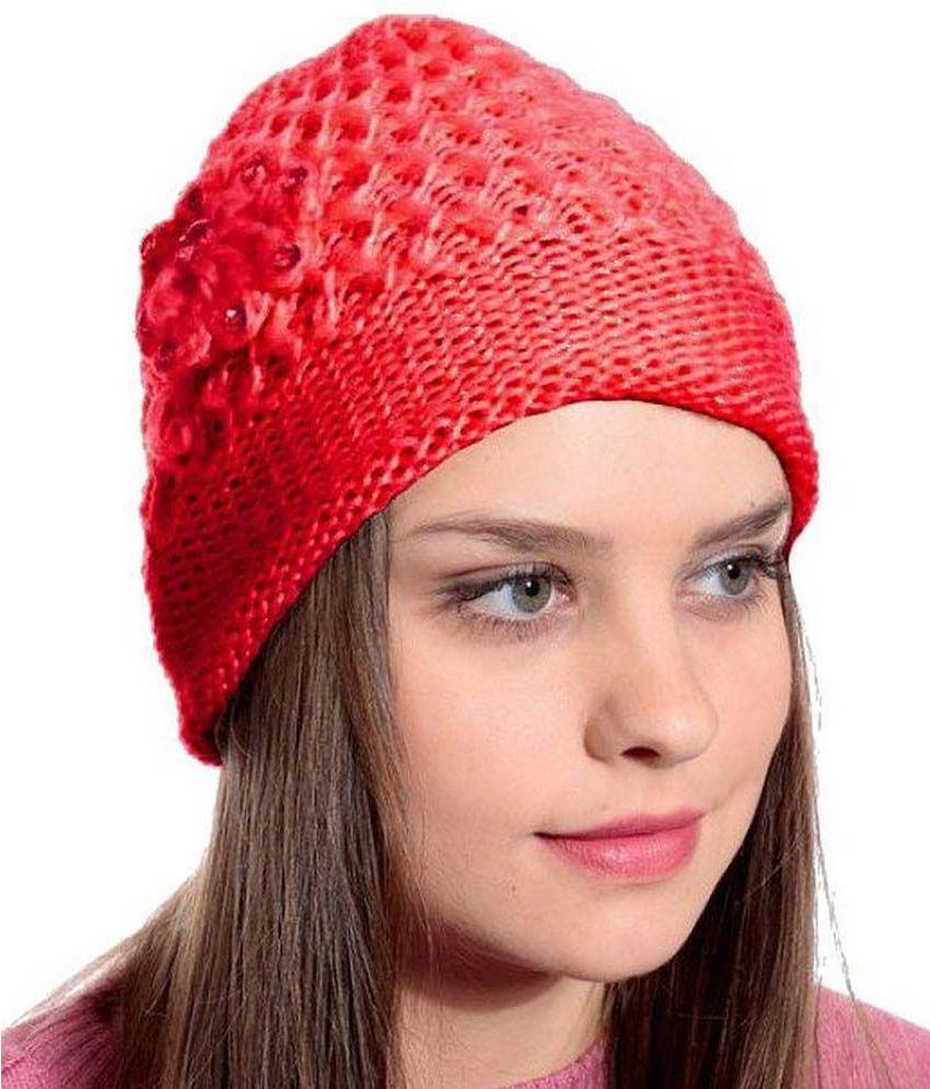     			Zacharias - Red Woollen Women's Cap ( Pack of 1 )