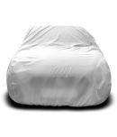 Autoretail Dust Proof Car Body Polyster Cover For Tata Safari With Mirror Pocket Silver (Pack Of 1)