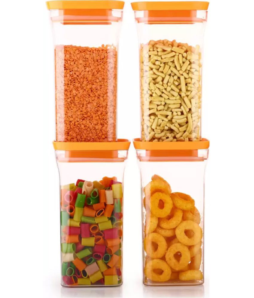     			Analog kitchenware - Plastic Orange Dal Container ( Set of 4 - 1100 )