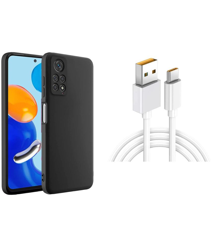    			Kosher Traders - Black Silicon Plain Cases Compatible For Xiaomi Redmi Note 10S ( Pack of 1 )