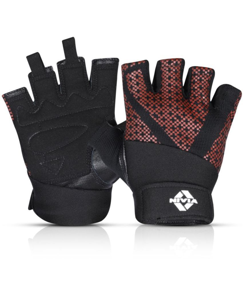     			Nivia - Red Gym Gloves ( 1 Pair )