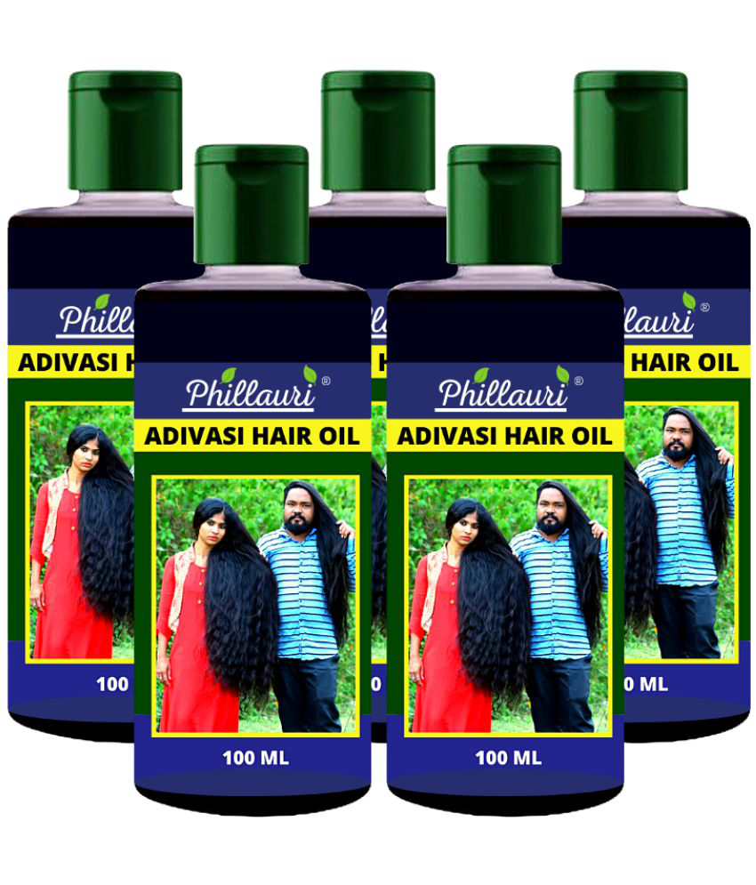     			Phillauri Adivasi Ayurvedic Herbal Hair Oil - Dandruff Control - Hair Loss Control - Long Hair - For Women and Men (100 ml) Pack of 5