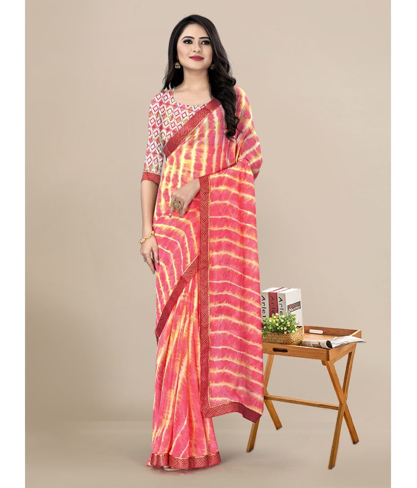     			RekhaManiyar - Peach Georgette Saree With Blouse Piece ( Pack of 1 )