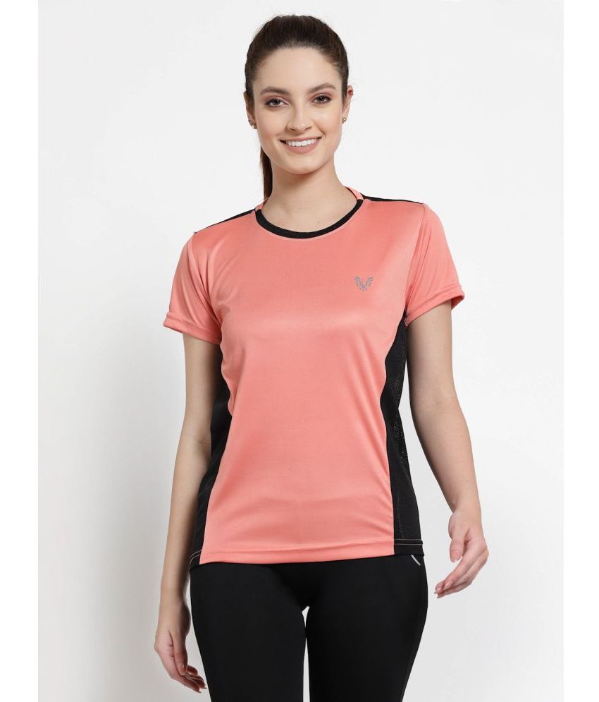     			Uzarus Peach Polyester Tees - Single