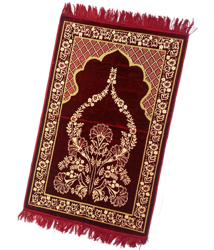     			ALRAZA LOOMS Maroon Single Anti-skid Poly Cotton Prayer Mat ( 110 X 70 cm )