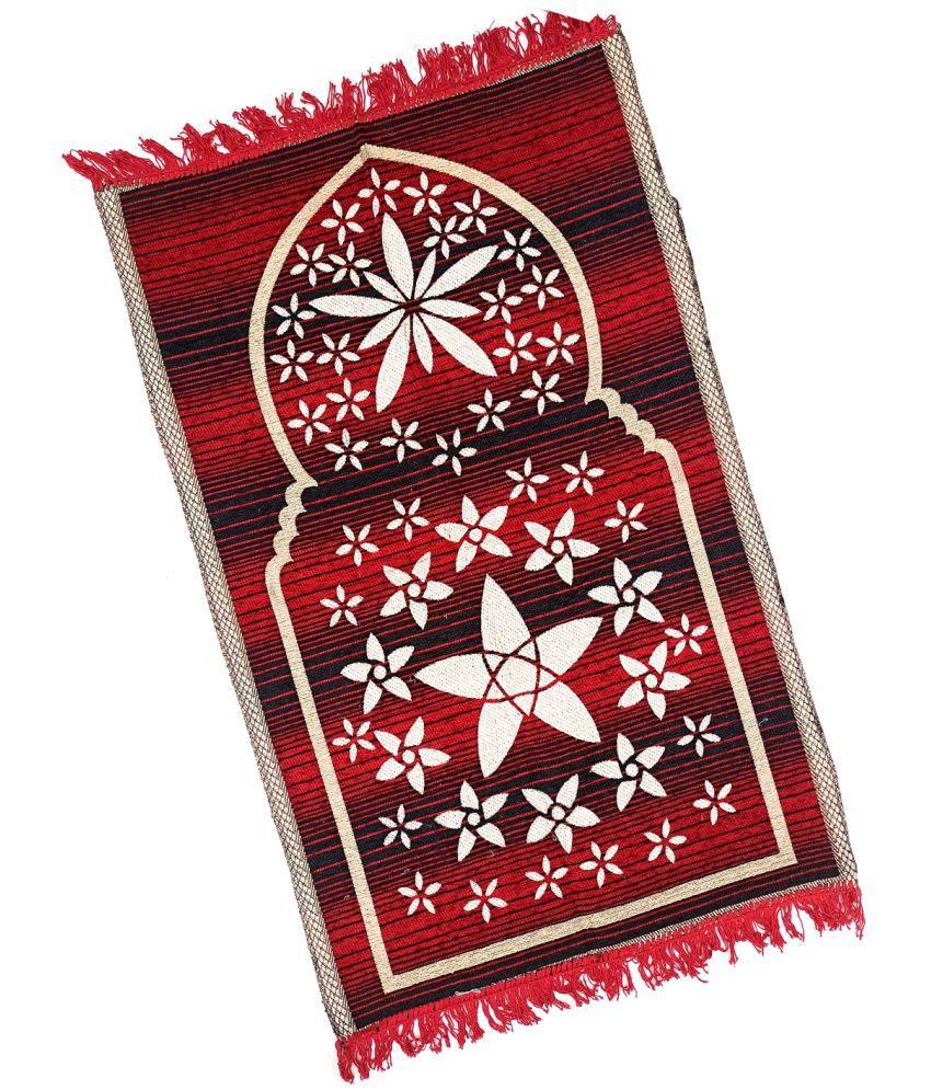     			ALRAZA LOOMS Red Single Anti-skid Cotton Prayer Mat ( 110 X 70 cm )