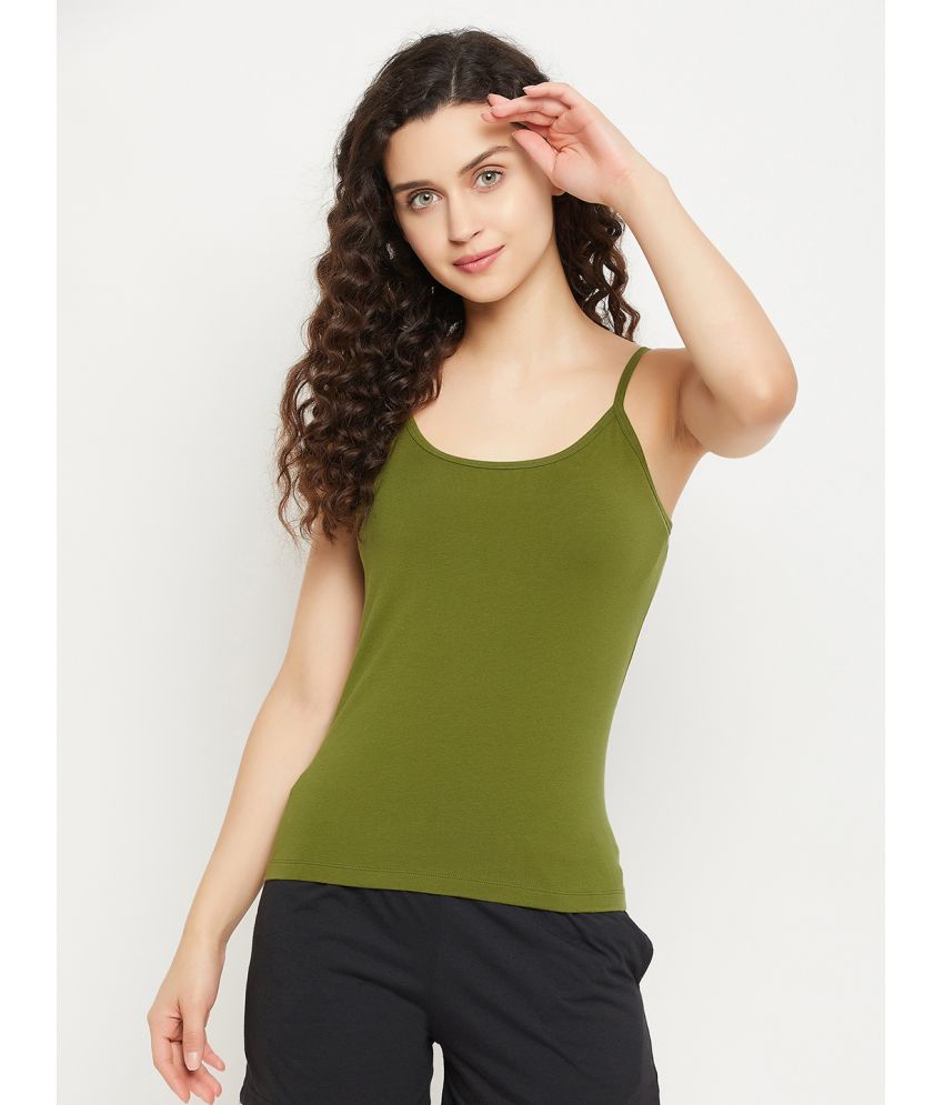     			Clovia - Green Cotton Women's Camisole Top ( Pack of 1 )