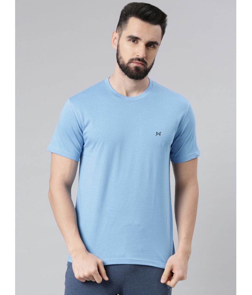     			Force NXT - Sky Blue 100% Cotton Regular Fit Men's T-Shirt ( Pack of 1 )