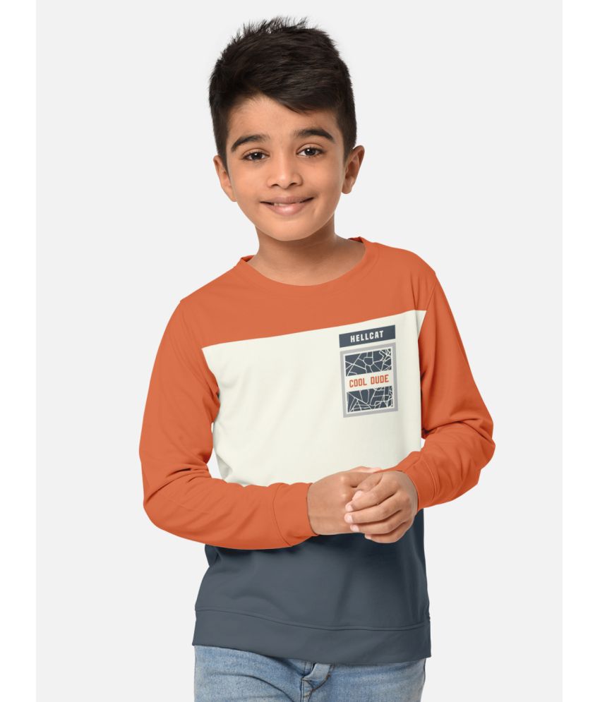 HELLCAT - Orange Cotton Blend Boy's T-Shirt ( Pack of 1 )