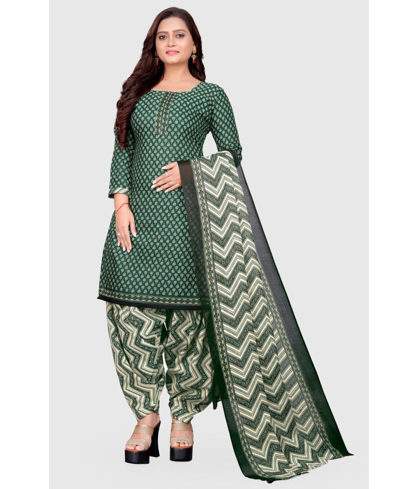     			Rajnandini - Unstitched Green Cotton Blend Dress Material ( Pack of 1 )