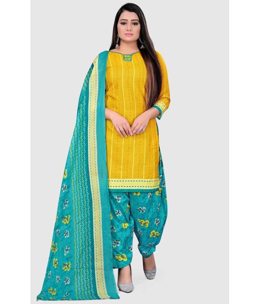     			Rajnandini - Unstitched Yellow Cotton Dress Material ( Pack of 1 )