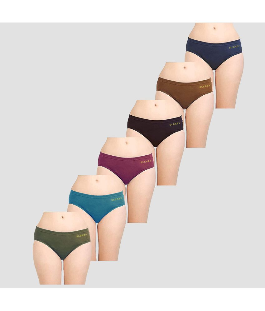     			Sleazy - Multi Color Cotton Solid Women's Hipster ( Pack of 6 )