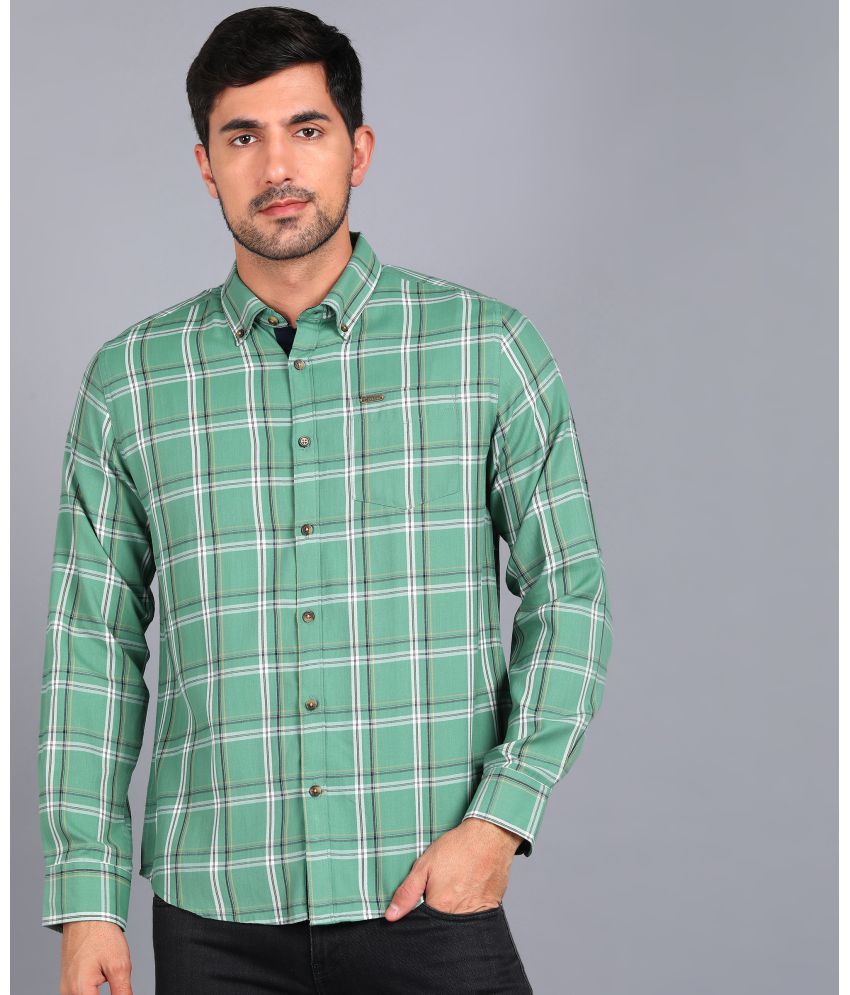     			Urbano Fashion - Green 100% Cotton Slim Fit Men's Casual Shirt ( Pack of 1 )